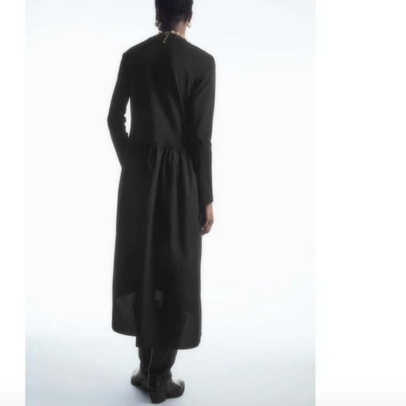 COS Asymmetric Gathered-Waist Midi Dress - Picture 4 of 14